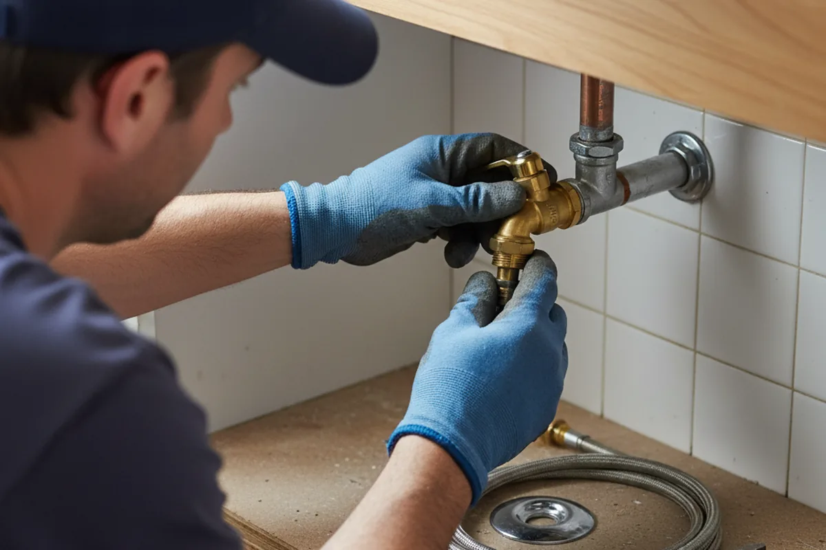 Shutoff valve and fitting work during Burst Pipe Repair in Crest Hill